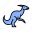 parasaurolophus, dinosaur, jurassic, wild, animal 