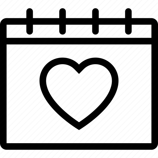 Calendar2, day, heart, love, valentine icon - Download on Iconfinder