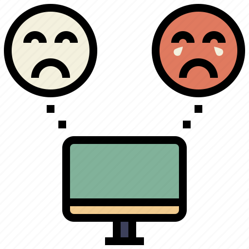 Computer, media, sad, mind, miserable icon - Download on Iconfinder