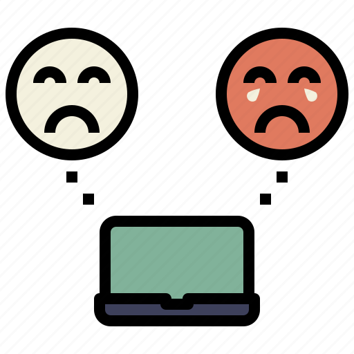 Laptop, media, sad, mind, miserable icon - Download on Iconfinder