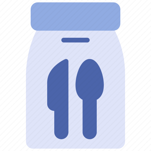 Delivery, food, fork, paperbag, spoon icon - Download on Iconfinder