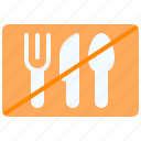 food, fork, knife, no, spoon, together