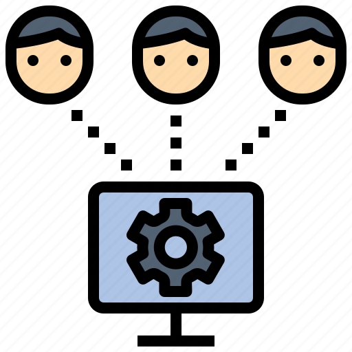 E, electronic, eservice, operation, service, team, user icon - Download on Iconfinder