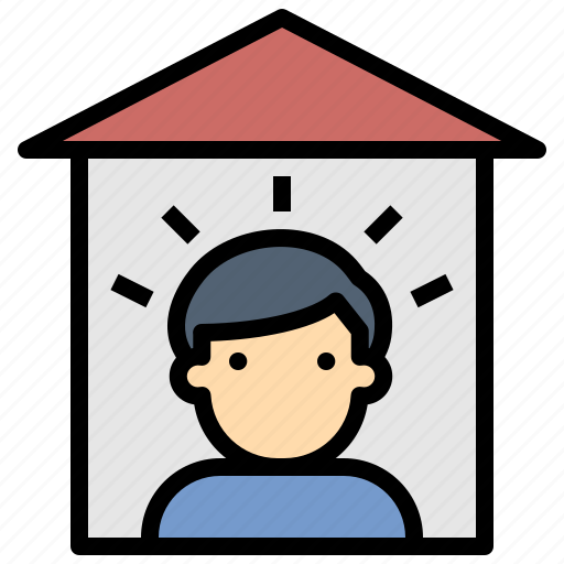 Alone, home, individual, quarantine, stay icon - Download on Iconfinder