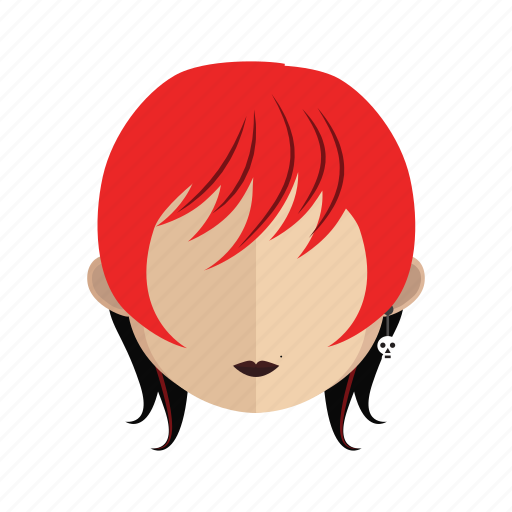 Avatar, face, girl, hair, red icon - Download on Iconfinder