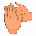 applause, cartoon, clap, finger, hand, object, sign