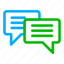 blue, green, bubble, chat, communication, conversation