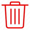 red, bin, delete, garbage, recycle, recycle bin, remove 