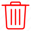 red, bin, delete, garbage, recycle, recycle bin, remove 