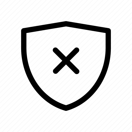 Not protected, not secure, risk, shield icon - Download on Iconfinder
