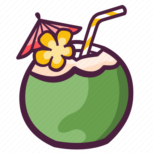 Coconut, drink, coconut water, coconut juice, beach drink icon - Download on Iconfinder