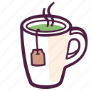 tea, hot, matcha, drink, tea mug, green tea, teabag