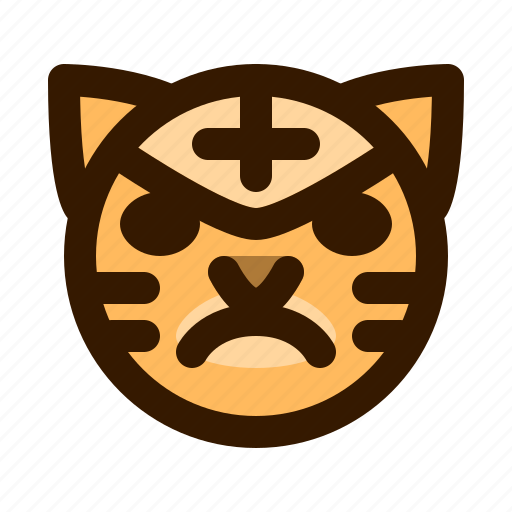 Angry, animal, animals, avatar, emoji, face, tiger icon - Download on Iconfinder
