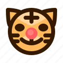 animal, animals, avatar, clown, emoji, face, tiger 