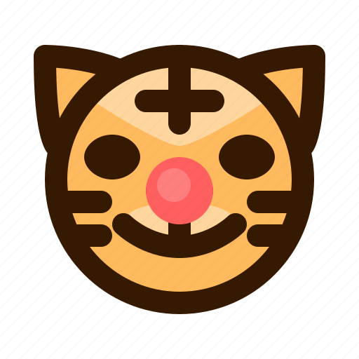 Animal, animals, avatar, clown, emoji, face, tiger icon - Download on Iconfinder