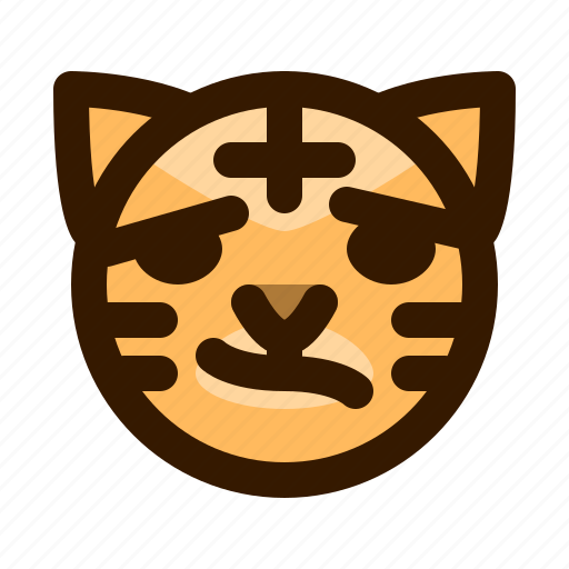 Animal, animals, avatar, confused, emoji, face, tiger icon - Download on Iconfinder