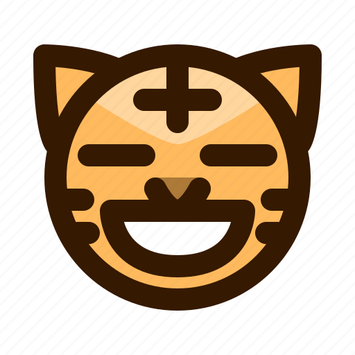 Animal, animals, avatar, contented, emoji, face, tiger icon - Download on Iconfinder