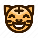 animal, animals, avatar, emoji, face, glad, tiger 