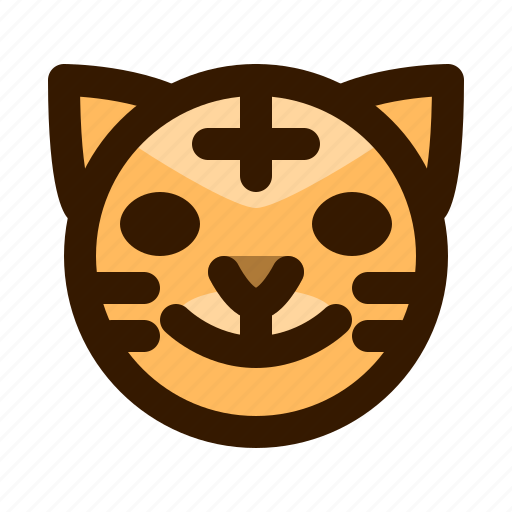Animal, animals, avatar, emoji, face, happy, tiger icon - Download on Iconfinder
