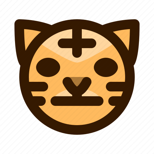 Animal, animals, avatar, emoji, face, neutral, tiger icon - Download on Iconfinder