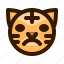 animal, animals, avatar, emoji, face, sad, tiger 