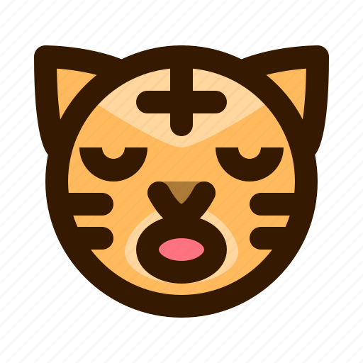 Animal, animals, avatar, emoji, face, sleep, tiger icon - Download on Iconfinder