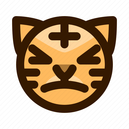 Animal, animals, avatar, emoji, face, stunned, tiger icon - Download on Iconfinder