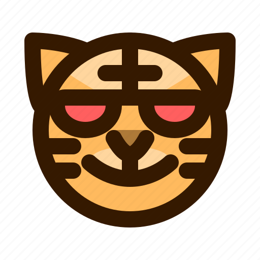 Animal, animals, avatar, emoji, face, sunglasses, tiger icon - Download on Iconfinder