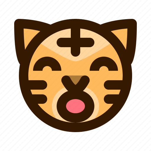 Animal, animals, avatar, emoji, face, surprised, tiger icon - Download on Iconfinder