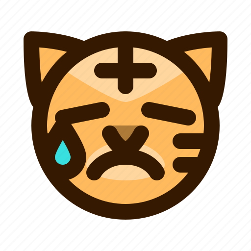 Animal, animals, avatar, emoji, face, tear, tiger icon - Download on Iconfinder