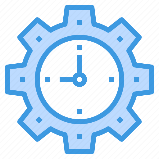 Alarm, business, clock, gear, hour, time, wall icon - Download on Iconfinder