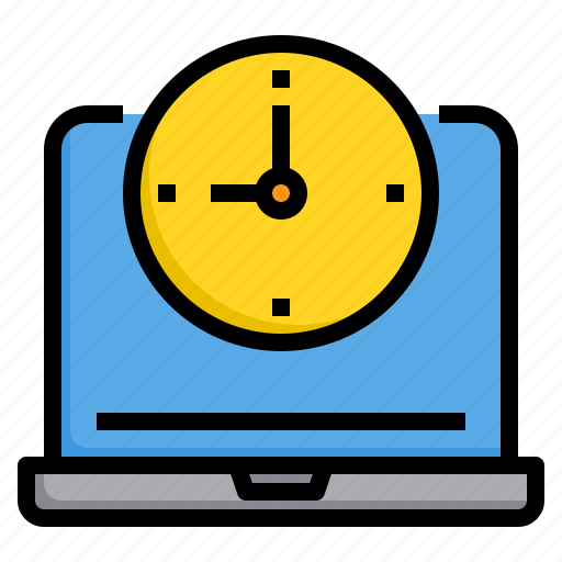 Alarm, business, clock, hour, laptop, time icon - Download on Iconfinder