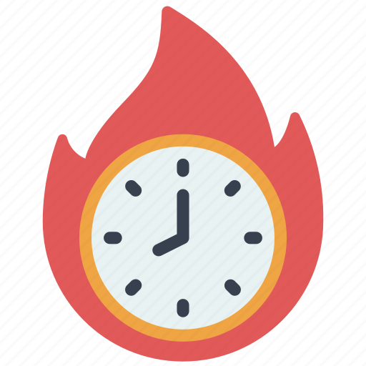 Fire, time, flames, flame, clock icon - Download on Iconfinder