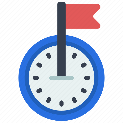 Flag, pin, clock, pinned, flagged, timer icon - Download on Iconfinder