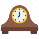 old, wooden, clock, retro, hour, time