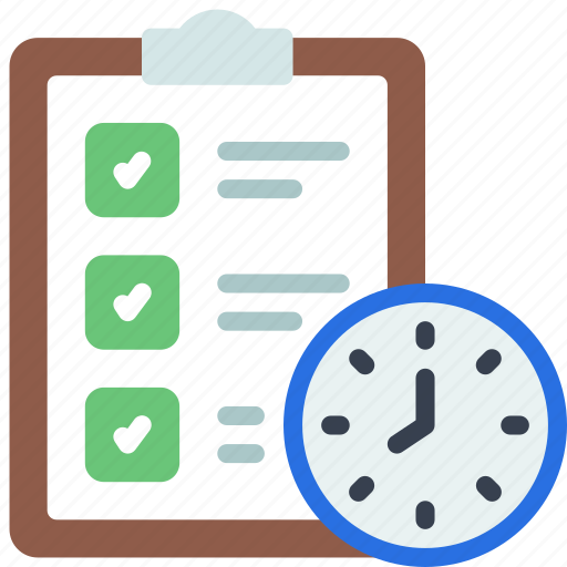 Time, checklist, tick, check, clipboard icon - Download on Iconfinder