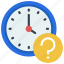 unsure, time, clock, question, timer 