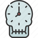 clock, skull, timer, time, skeleton