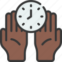 holding, clock, timer, hand, give