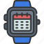 smart, watch, calendar, device, schedule, date 
