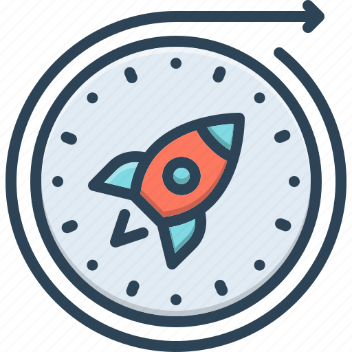 Future, rocket, progress, clock, time change, spaceship, forthcoming icon - Download on Iconfinder