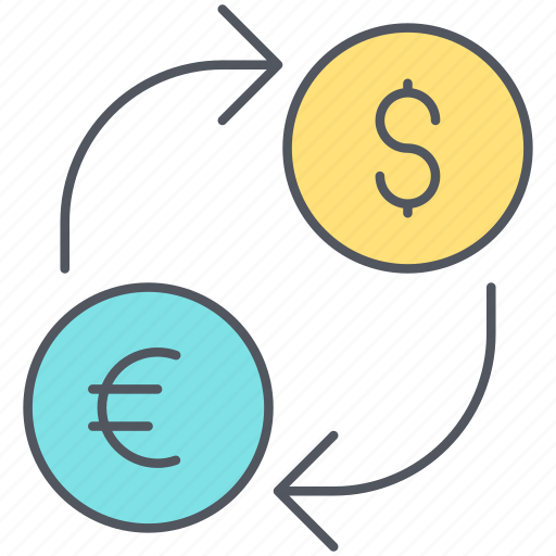 Convertion, currency, convert, dollar, euro, exchange, coins icon - Download on Iconfinder