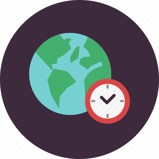 Clock, earth, global, globe, management, time, world icon - Download on Iconfinder