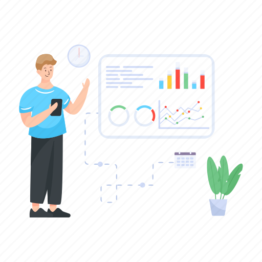 Data analytics, business analytics, business management, businessman, business time illustration - Download on Iconfinder