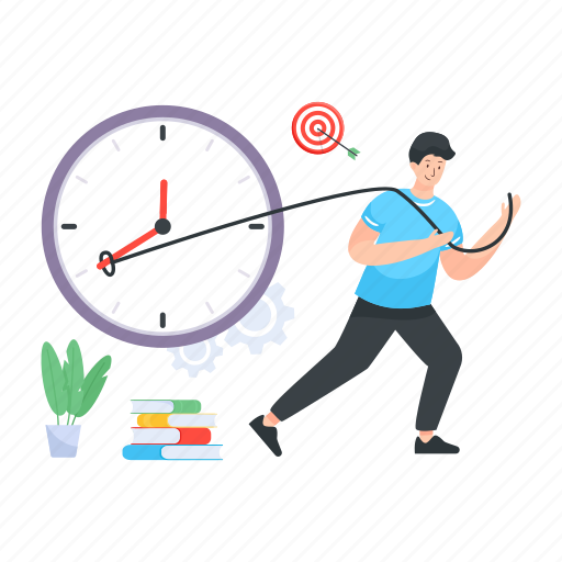 Stop time, time pulling, business deadline, drag time, pull back time illustration - Download on Iconfinder