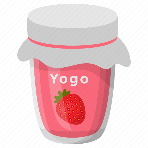 Flavoured yogurt, healthy diet, homemade food, preserved yogurt, strawberry yogurt icon - Download on Iconfinder
