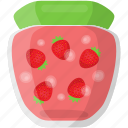 preserved food, strawberry confiture, strawberry jar 