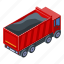 business, car, cartoon, isometric, load, silhouette, tipper 