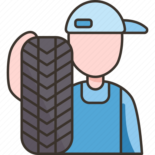 Technician, mechanic, garage, tire, repair icon - Download on Iconfinder