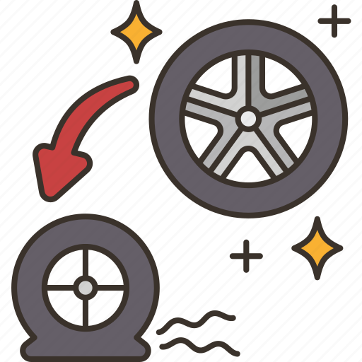 Tire, replace, flat, change, car icon - Download on Iconfinder